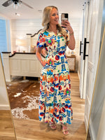 Load image into Gallery viewer, Better For It Multi Printed Maxi Dress
