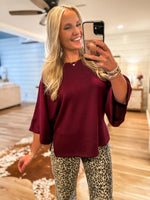 Load image into Gallery viewer, Plan To Stay Maroon Luxe Blouse
