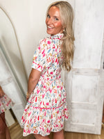 Load image into Gallery viewer, Welcome In Fuchsia Floral Mix Mini Dress
