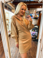Load image into Gallery viewer, It&#39;s Not Over Taupe Sweater Dress
