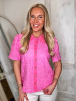 Load image into Gallery viewer, Inner Circle Pastel Pink Button Down Blouse
