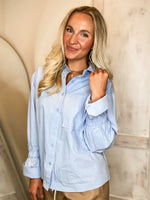 Load image into Gallery viewer, Breath Taker Baby Blue Button Down Blouse
