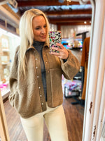 Load image into Gallery viewer, All About You Mocha Button Down Jacket
