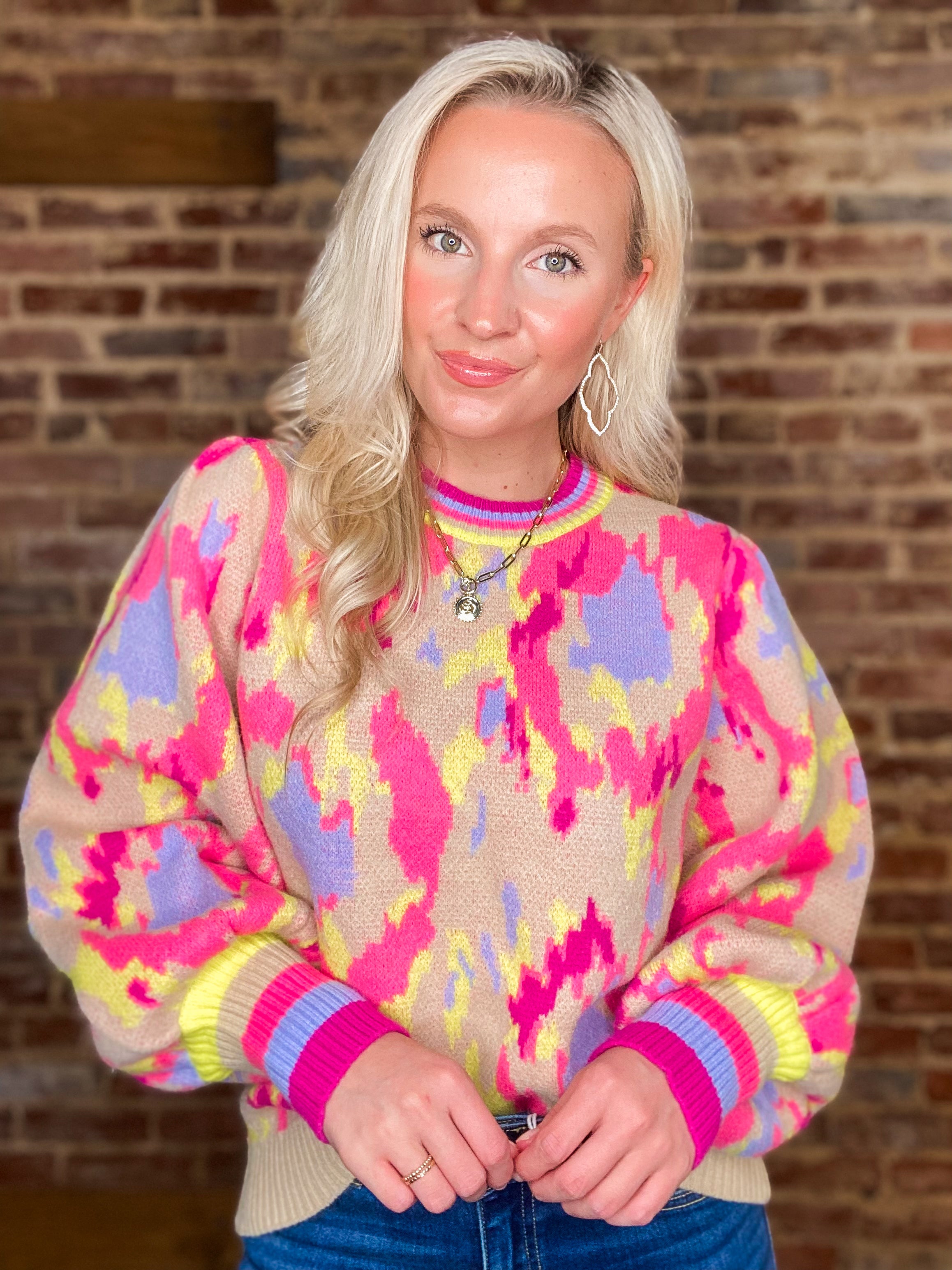 Neon Dreams Pink & Lime Sweater