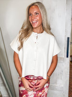 Load image into Gallery viewer, Ivory Knit Button Down PINCH Sweater
