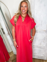 Load image into Gallery viewer, Found You Coral Luxe Knit Maxi Dress
