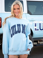 Load image into Gallery viewer, Lulu Mac Polka Dot Sweatshirt - Lt Blue/Navy
