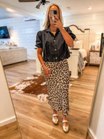 Load image into Gallery viewer, Leopard Midi Skirt
