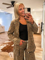 Load image into Gallery viewer, Running Wild Leopard Denim Blazer
