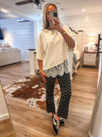 Load image into Gallery viewer, Coming Around Cream Luxe Lace Tee

