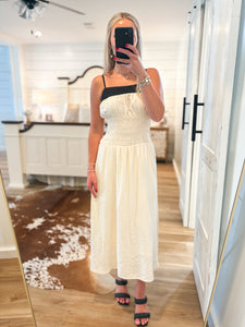 Plans Confirmed Cream Contrast Midi Dress