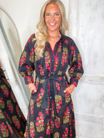 Load image into Gallery viewer, Always Knew Black Printed Midi Dress
