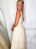 Load image into Gallery viewer, Sentimental Feeling Butter Yellow Eyelet Midi Dress
