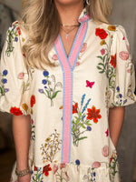 Load image into Gallery viewer, Letting Go Ivory Floral THML Mini Dress
