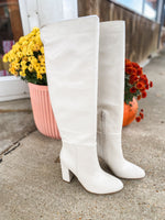 Load image into Gallery viewer, Corkys Two Faced Ivory Faux Leather Knee High Boots
