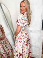 Load image into Gallery viewer, Generous Gesture Mint Floral Front Zip Midi Dress

