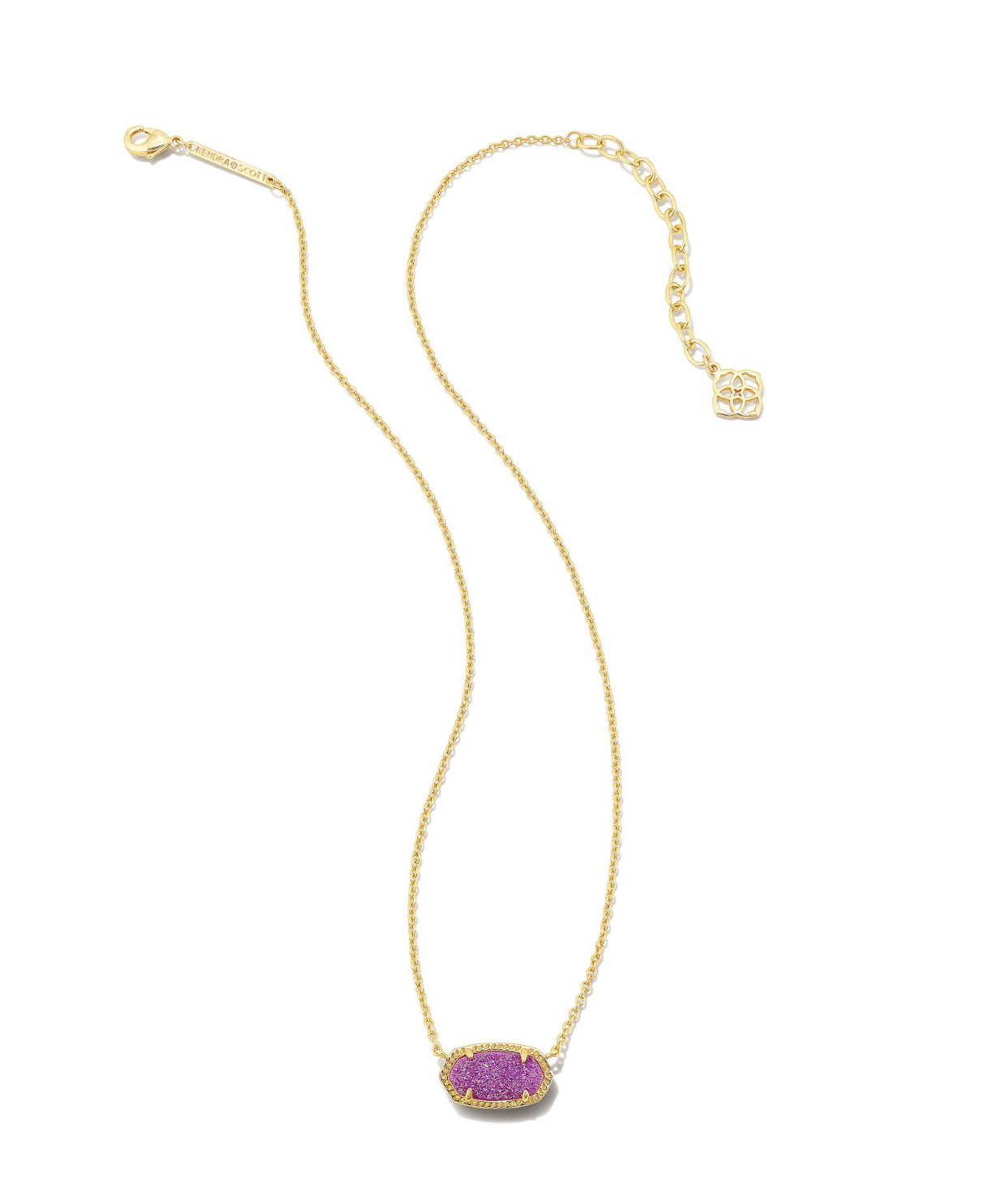 Elisa Mulberry Drusy Pendant Gold Necklace