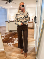 Load image into Gallery viewer, Cool Breeze Brown Multi Stripe Sweater
