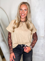 Load image into Gallery viewer, Hanging In There Taupe Mineral Washed Tee
