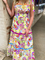 Load image into Gallery viewer, I&#39;ll Be Here Floral Ric Rac Maxi Dress
