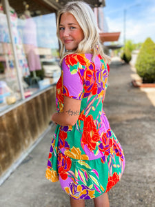 Lovely Styles Kelly Green Floral Dress