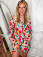 Load image into Gallery viewer, Taking It In Floral Pastel Button Down &amp; Shorts Set
