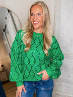 Load image into Gallery viewer, Stars Sparkle Green Sequin Sweater
