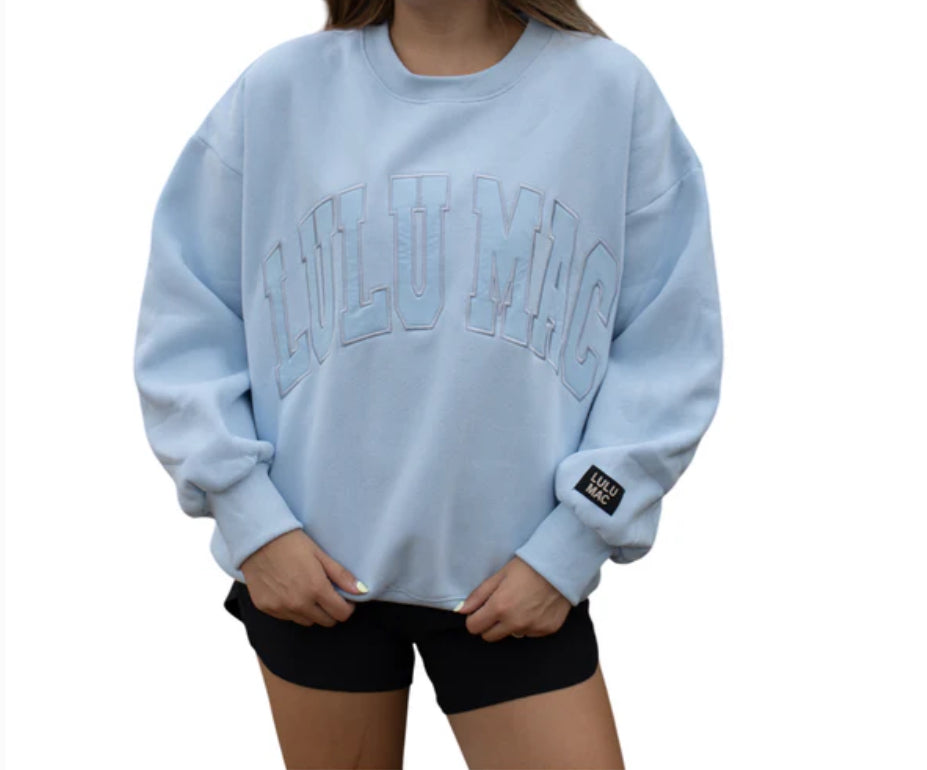 Lulu Mac Light Blue Monogram Sweatshirt