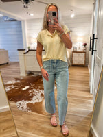 Load image into Gallery viewer, White Stripe Light Wash Barrel Vervet Denim
