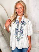 Load image into Gallery viewer, Future Plans Powder Blue Embroidered Blouse
