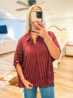 Load image into Gallery viewer, Happened To You Burgundy Blouse
