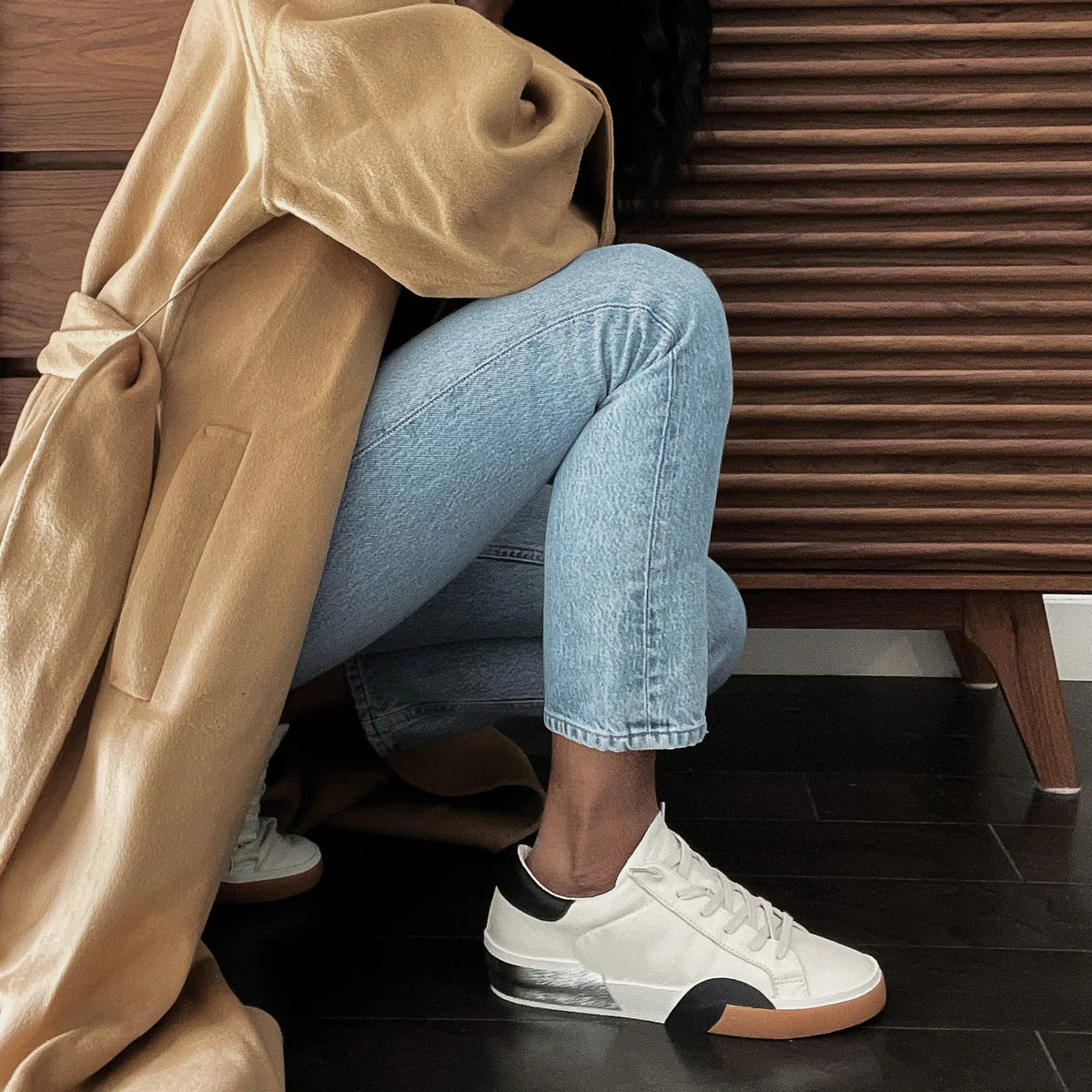 Dolce Vita Zina Sneaker - White/Black Leather