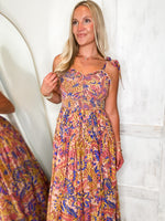 Load image into Gallery viewer, About Time Mocha &amp; Mauve Printed FATE Maxi Dress
