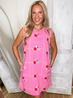 Load image into Gallery viewer, On Her Way Pink Floral Embroidered Shift Dress
