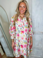 Load image into Gallery viewer, Kept For You Pink Floral FATE Mini Dress
