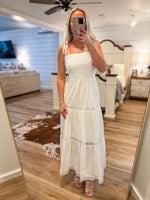 Load image into Gallery viewer, Always Invited White Textured Midi Dress
