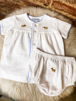 Load image into Gallery viewer, Little English Pinpoint Layette Knit Set
