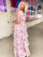 Load image into Gallery viewer, Look My Way Lavendar Floral Maxi Dress
