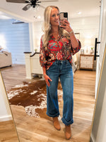 Load image into Gallery viewer, Making It Brown Paisley Blouse
