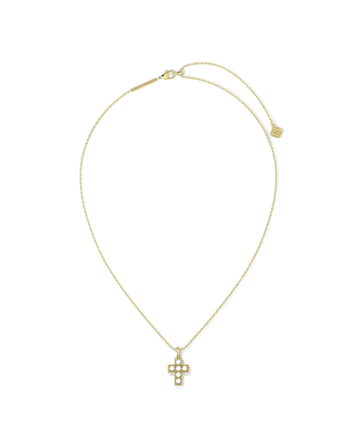 Pearl Cross Pendant Gold Necklace