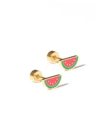 Watermelon Screwback Stud Earrings