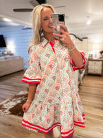 Load image into Gallery viewer, Passing It On Pink Floral Mini Dress
