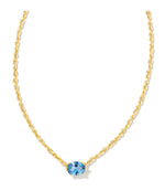 Load image into Gallery viewer, Cailin Blue Violet Crystal Pendant Gold Necklace
