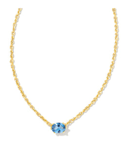 Cailin Blue Violet Crystal Pendant Gold Necklace