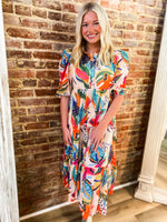 Load image into Gallery viewer, Secret Getaway Tropical Floral Maxi Dress
