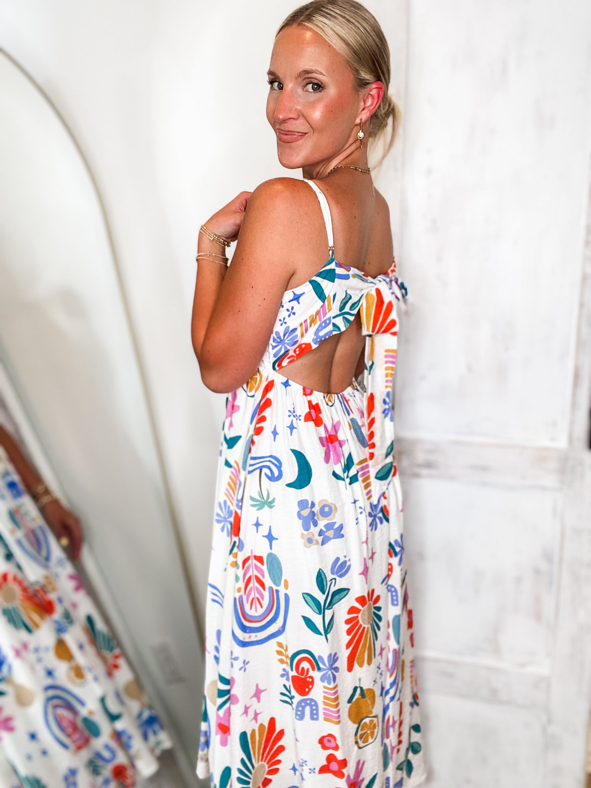 Sundazed White Multi Floral Midi Dress