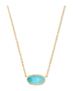 Elisa Turquoise Pendant Gold Necklace