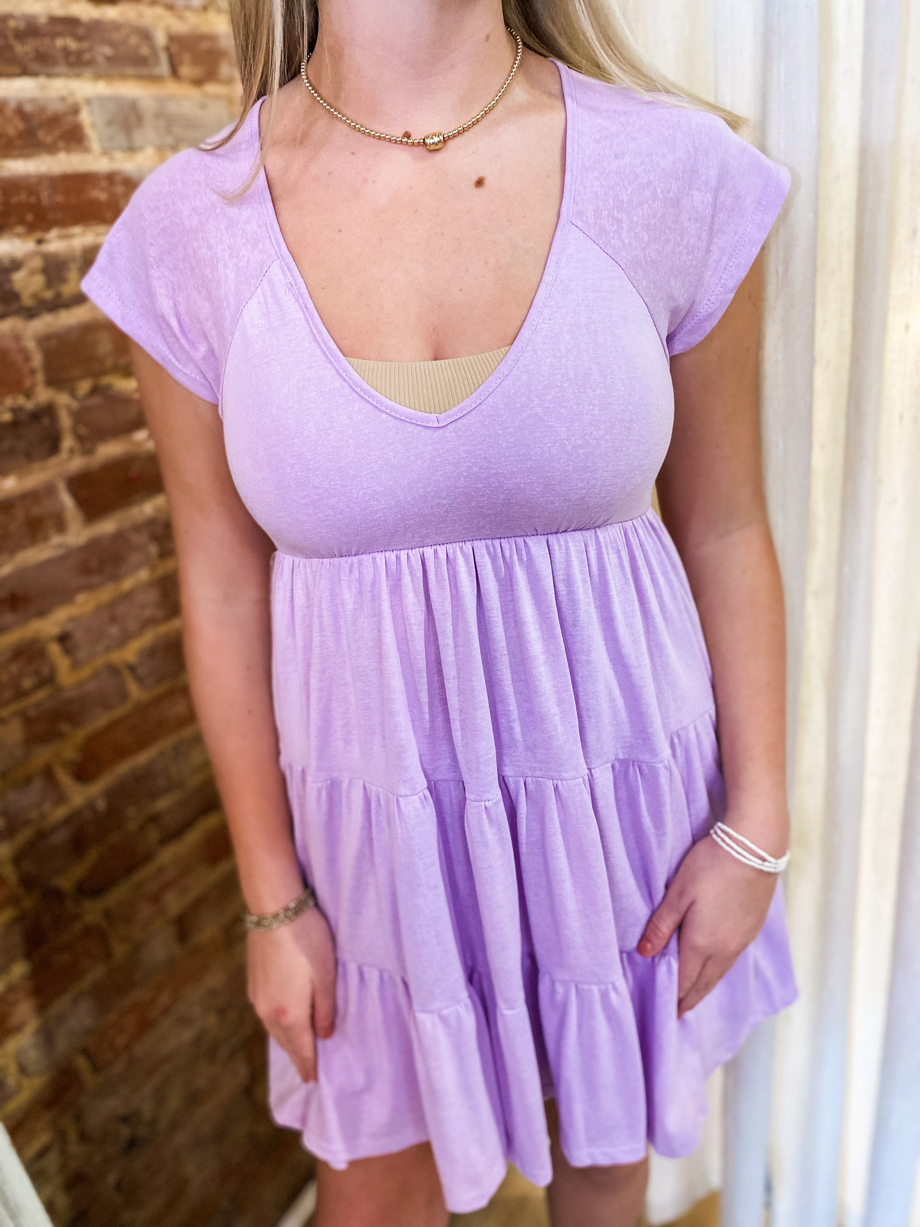 Sweet Thing Basic Lavender Dress