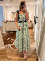 Load image into Gallery viewer, Dainty Dreams Green Floral Midi Dress
