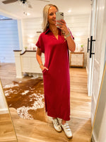 Load image into Gallery viewer, Found You Burgundy Luxe Butter Maxi Dress
